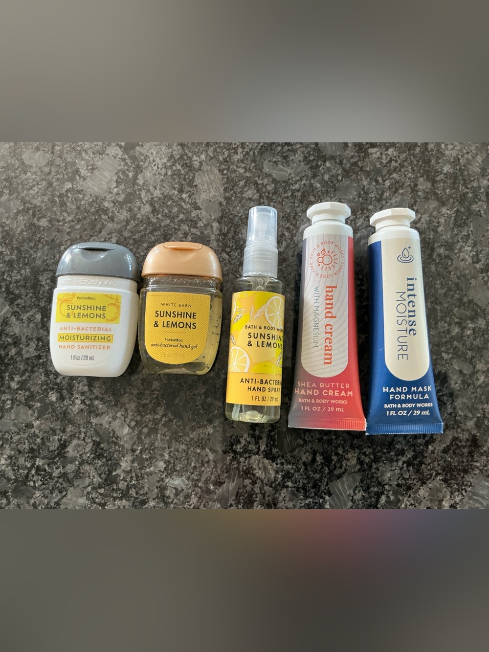 Bath & Body Work 5 Piece Lotions Hand Sanitizer Sunshine & Lemons